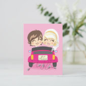 たった今結婚しましたカップル 案内ポストカード (スタンド正面)