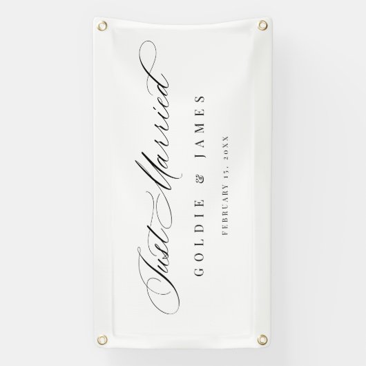 たった今結婚しましたカーバナー披露宴装飾標識 横断幕 (縦)