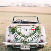 たった今結婚しましたカーバナー バンティングフラッグ