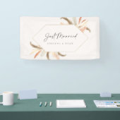 たった今結婚しましたカーバ結婚ナーのイベントサインC100 横断幕 (トレードショー)