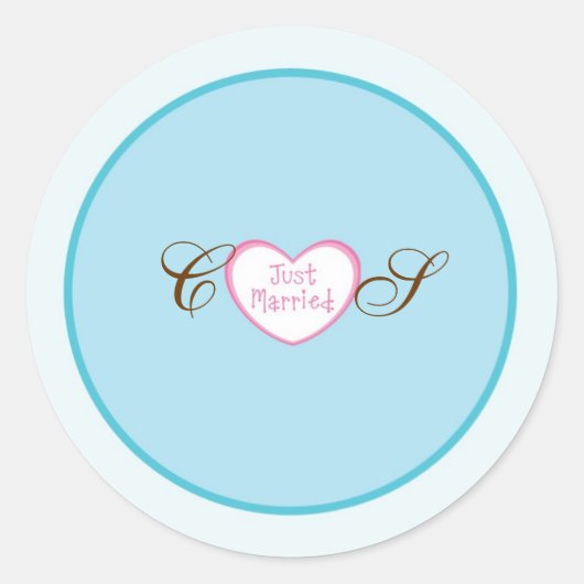 たった今結婚しましたクラシックカー結婚式の引き出物シール ラウンドシール (正面)