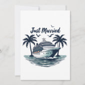 たった今結婚しましたクルージング結婚夏の夫の妻 サンキューカード (正面)