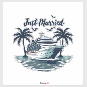たった今結婚しましたクルージング結婚夏の夫の妻 シール