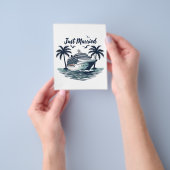 たった今結婚しましたクルージング結婚夏の夫の妻 チラシ (手)