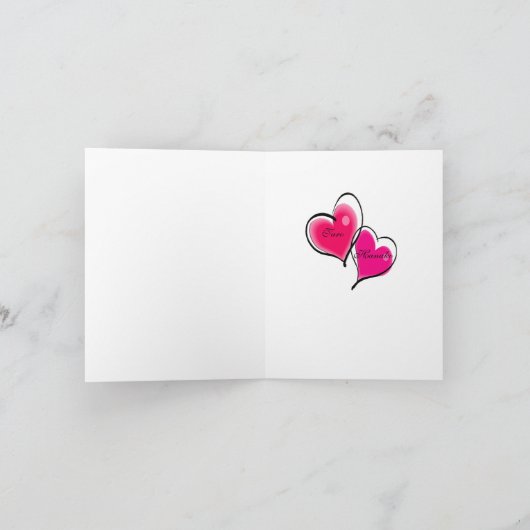 たった今結婚しましたグリーティングカード カード (内部)