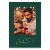 たった今結婚しましたグリーンと金ゴールド結婚写真 テーブルナンバー (裏面)