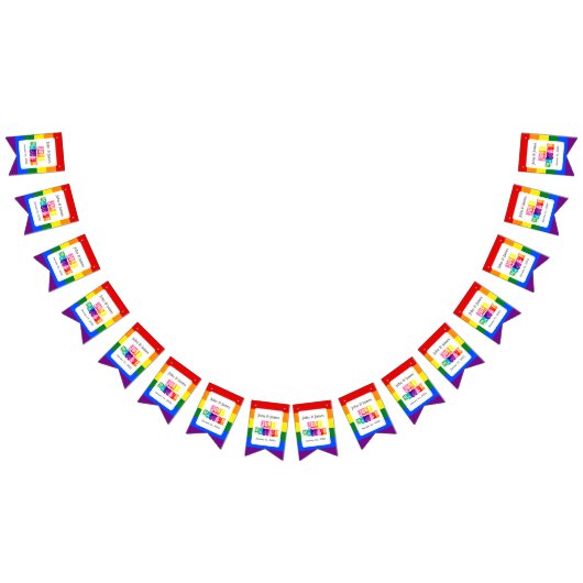 たった今結婚しましたゲイウェディングパーティープライドレインボーLGBTQ バンティングフラッグ (全)