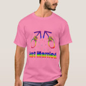 たった今結婚しましたゲイメン Tシャツ (正面)