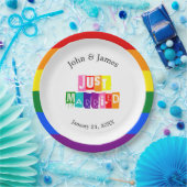 たった今結婚しましたゲイ結婚のカップルLGBTQ ペーパープレート (パーティー)