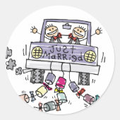 たった今結婚しましたゲイ結婚式の引き出物 ラウンドシール (正面)