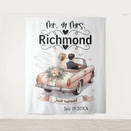 たった今結婚しましたゲタウェ結婚イの背景 タペストリー