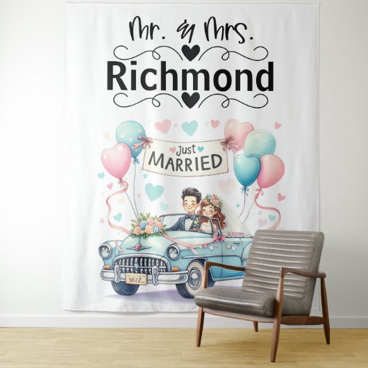 たった今結婚しましたゲタウェ結婚イの背景 タペストリー (インサイチュ)