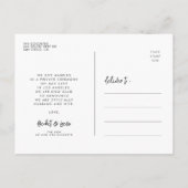 たった今結婚しましたコンテンポラリーモダン結婚の写真 ポストカード (裏面)