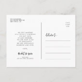 たった今結婚しましたコンテンポラリーモダン結婚の写真 ポストカード (裏面)