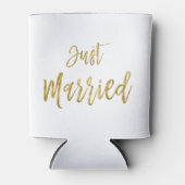 たった今結婚しましたゴールドフォイル誕生日クーラーボックス 缶クーラー (正面)