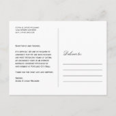 たった今結婚しましたサーモンピンクエレガントなウェディングフォト 案内ポストカード (裏面)