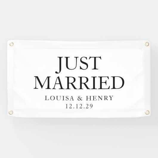 たった今結婚しましたシンプルカーバナー 横断幕 (横)