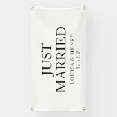 たった今結婚しましたシンプルカーバナー 横断幕 (縦)