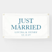 たった今結婚しましたシンプルカーバナー 横断幕 (横)