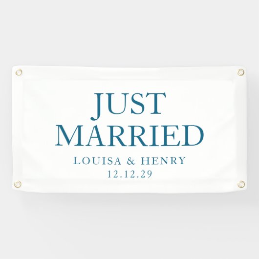 たった今結婚しましたシンプルカーバナー 横断幕 (横)