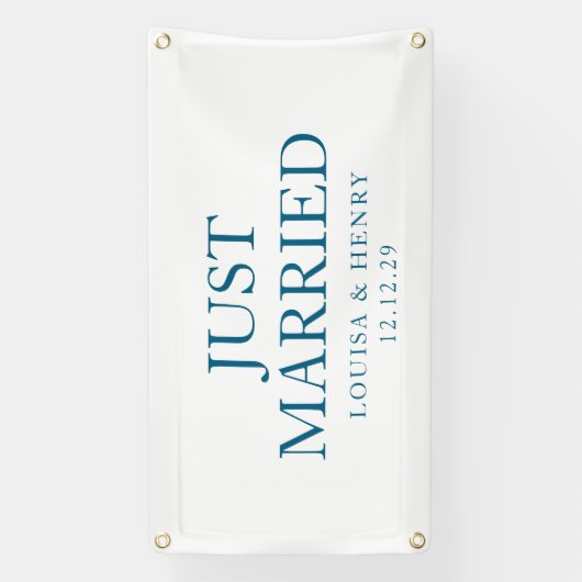 たった今結婚しましたシンプルカーバナー 横断幕 (縦)