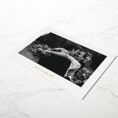 たった今結婚しましたシンプルフォイル写真の発表 箔招待状 (回転した状態)