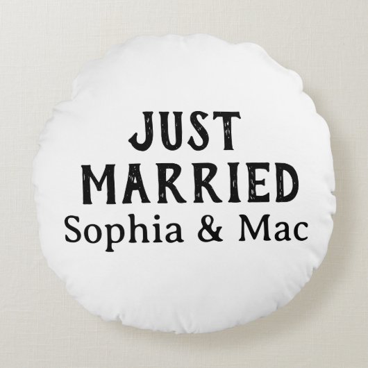 たった今結婚しましたシンプルブモダンミニマルラック ラウンドクッション (正面)