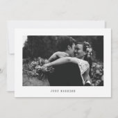 たった今結婚しましたシンプル結婚の写真の発表 案内状 (正面)