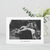 たった今結婚しましたシンプル結婚の写真の発表 案内状 (スタンド正面)