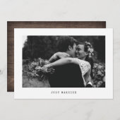 たった今結婚しましたシンプル結婚の写真の発表 案内状 (正面/裏面)