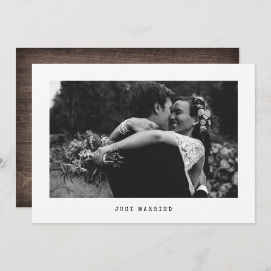 たった今結婚しましたシンプル結婚の写真の発表 案内状
