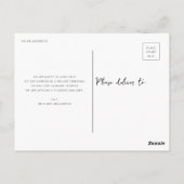 たった今結婚しましたシンプル結婚発表 ポストカード (裏面)