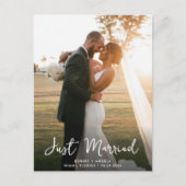 たった今結婚しましたシンプル結婚発表 ポストカード (正面)