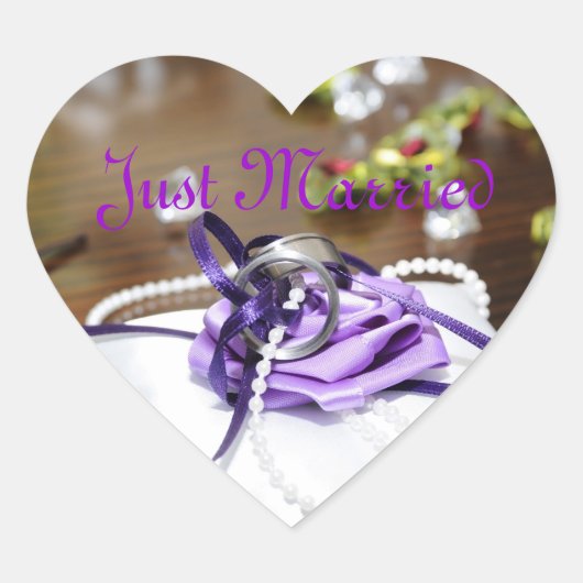 たった今結婚しましたシール ハートシール (正面)