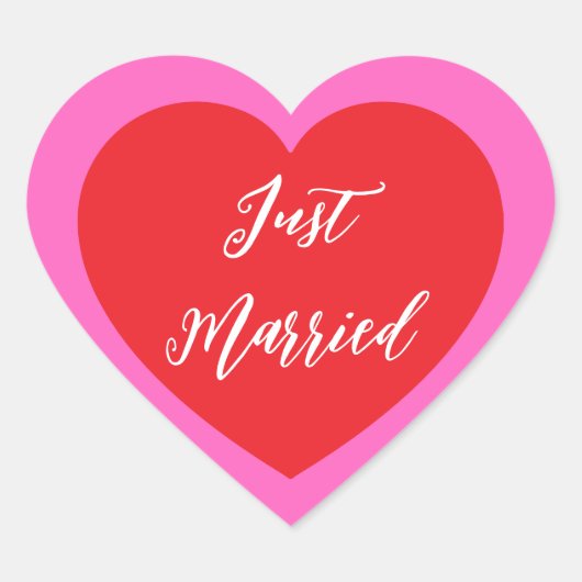 たった今結婚しましたシール ハートシール (正面)