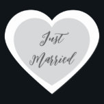 たった今結婚しましたシール ハートシール<br><div class="desc">たった今結婚しましたハートシールは、ダブルハートデザインに表示される。カラーグレー</div>