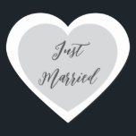 たった今結婚しましたシール ハートシール<br><div class="desc">たった今結婚しましたハートシールは、ダブルハートデザインに表示される。カラーグレー</div>