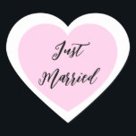 たった今結婚しましたシール ハートシール<br><div class="desc">たった今結婚しましたハートシールは、ダブルハートデザインに表示される。カラーライトピンク</div>