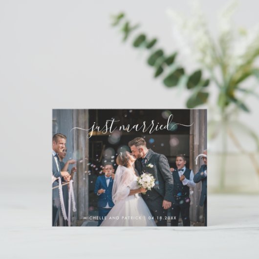たった今結婚しましたスエレガントクリプトの写真の展開 案内ポストカード (スタンド正面)