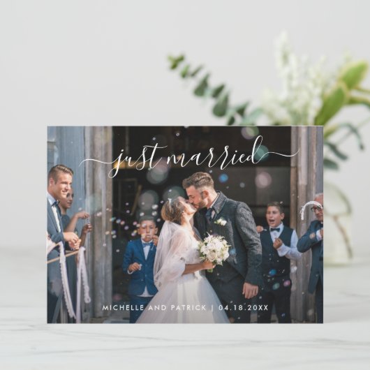 たった今結婚しましたスエレガントクリプトの写真の展開 案内状 (スタンド正面)