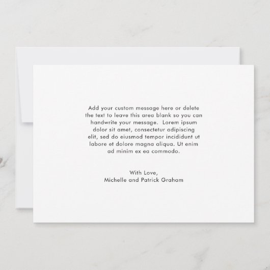 たった今結婚しましたスエレガントクリプトの写真の展開 案内状 (裏面)