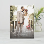 たった今結婚しましたスクリプトとフォトのオプション披露宴 招待状 (スタンド正面)