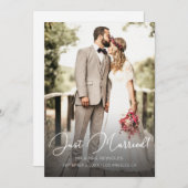 たった今結婚しましたスクリプトとフォトのオプション披露宴 招待状 (正面/裏面)