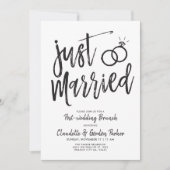 たった今結婚しましたスクリプトレタリングポストズ結婚ブランチ 招待状 (正面)