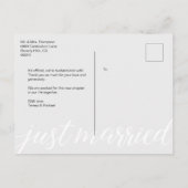 たった今結婚しましたスクリプト結婚オーバーレイの写真 案内ポストカード (裏面)