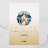 たった今結婚しましたスクリプト結婚オーバーレイの発表 箔招待状 (裏面)