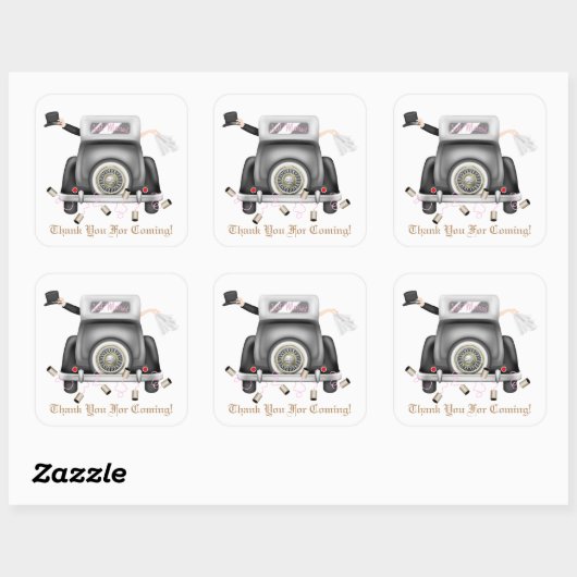 たった今結婚しましたスズ缶結婚のシール スクエアシール (シート)