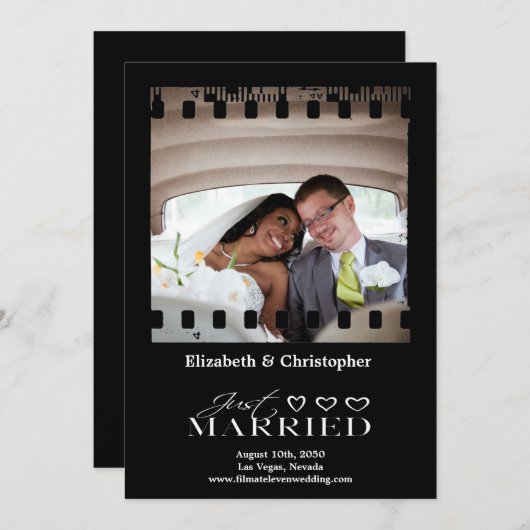 たった今結婚しましたスモダンクリプト写真結婚の セーブザデート (正面/裏面)