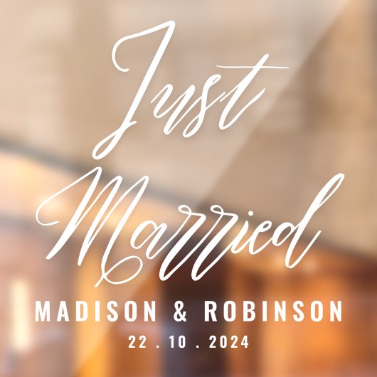 たった今結婚しましたスモダンクリプト限定車 ウィンドウサイン