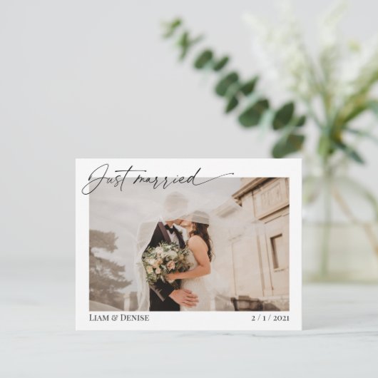 たった今結婚しましたス結婚クリプトの発表準備 ポストカード (スタンド正面)